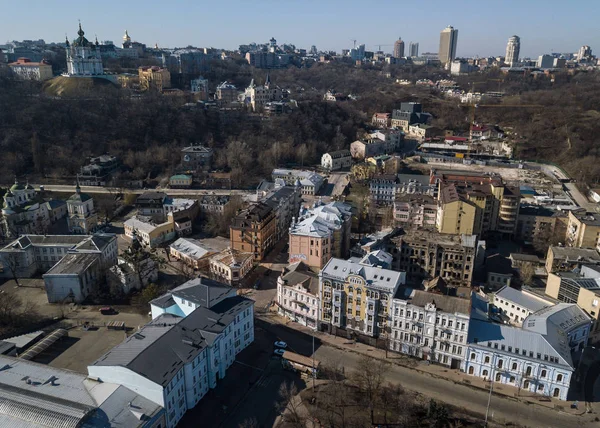 Kiev April 2018 Antenn Drönare Foto Arsenalna Ligger Centrum Kiev — Stockfoto