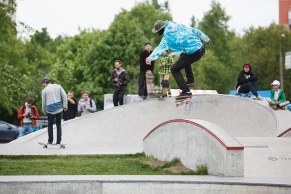 Moskwa Maja 2016 Ulica Skateboarding Konkurs Lato Odkrytym Skate Parku — Zdjęcie stockowe