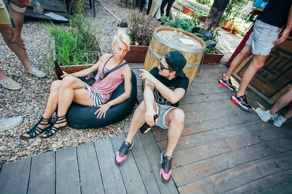 Moscow Agosto 2015 Popular Evento Hipster Chamado Mercado Design Picnic — Fotografia de Stock