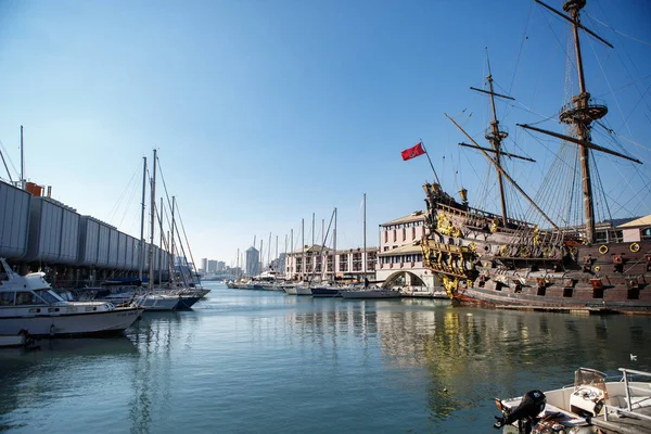 Genova Italia Ottobre 2018 Grande Nave Pirata Legno Nettuno Nel — Foto Stock