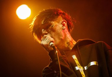 Moskova - 30 Mart, 2017: rapçi Lil dikizlemek konser gece kulübü.