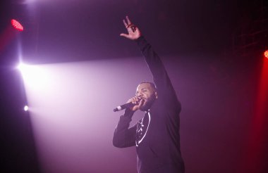 Moskova - 18 Aralık, 2 016: ünlü rapçi The Game büyük konser gece kulübü.