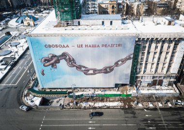 Kiev, Ukrayna-11 Mart, 2018: Kiev Maidan Nezalezhnosti meydanda.