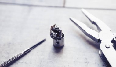 Tamir, bakım vaping aygıt mod. Parçaları modern Buharlaştırıcı e-cig aygıt, yedek parça için yükseltme. Mikro bobin clearomizer. Nikotin Sigara İçilmeyen bıraktın, vaping güvenli ecig vape başlamak