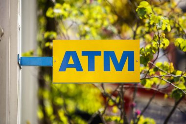 Amsterdam, Hollanda 'da ATM tabelası