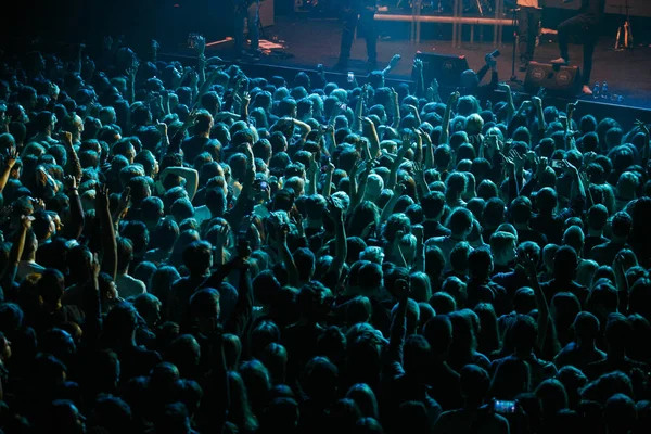 Moskwa Grudzień 2016 Zatłoczony Dancefloor Klubie Nocnym Pełny Klub Nocny — Zdjęcie stockowe