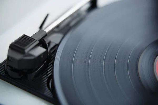 Hipster Hifi Pikap Vinil Plak Çalar Vintage Turntable Iğne Odak — Stok fotoğraf