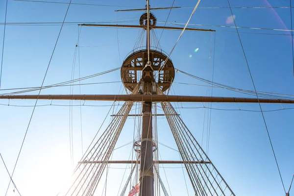 Genoa Italia Octubre 2018 Gran Barco Pirata Madera Neptuno Puerto —  Fotos de Stock