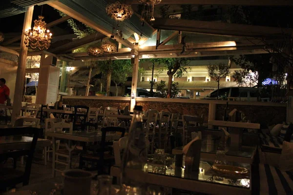 Interior Del Restaurante Por Noche — Foto de Stock