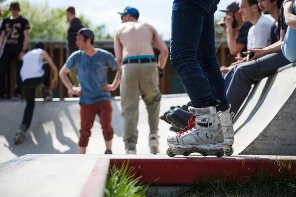 Moscow Maio 2016 Competição Patins Agressiva Piquenique Ocorreu Parque Patins — Fotografia de Stock