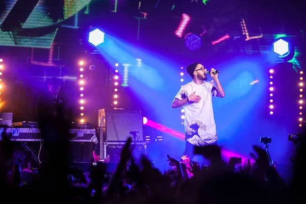 Moskwa Marca 2015 Koncert Popularny Rosyjski Rap Piosenkarka Mot Nocnym — Zdjęcie stockowe