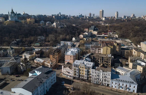 Kiev April 2018 Antenn Drönare Foto Arsenalna Ligger Centrum Kiev — Stockfoto