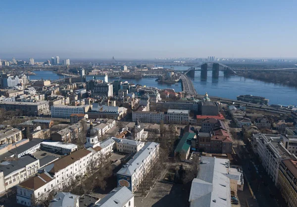 Kiev April 2018 Drohnenaufnahme Des Arsenalna Distrikts Zentrum Von Kyiv — Stockfoto
