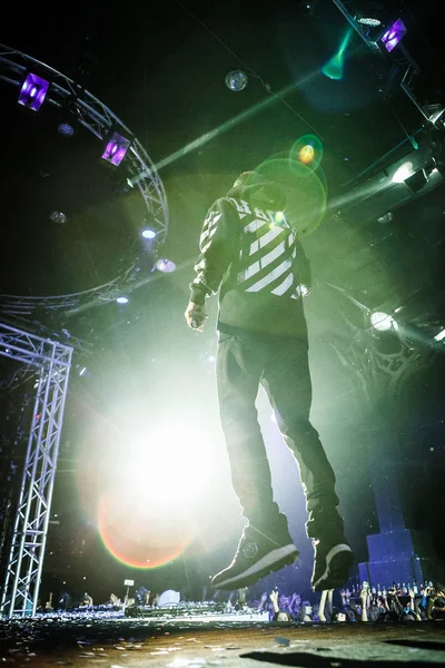 Popular Cantante Rap Ruso Mot Realiza Escenario Del Club Nocturno — Foto de Stock