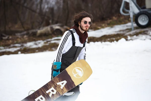 Kyiv Ukraine February 2018 Snowboard Park Goloseev Ski Park Opening — Stock Photo, Image