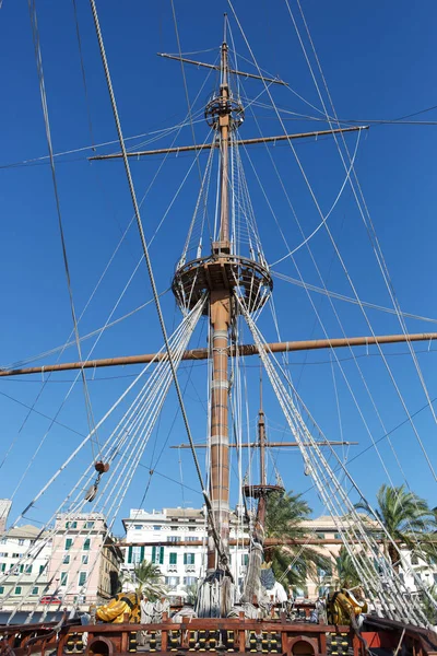 Genova Italia Ottobre 2018 Grande Nave Pirata Legno Nettuno Nel — Foto Stock