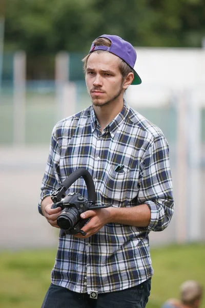 Moscow August 2015 Outdoor Aggressive Roller Bladers Completion S3T Contest — Stock Photo, Image