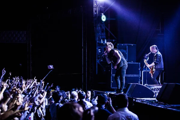 Moskwa Czerwca 2015 Papa Roach Ich Frontman Jacoby Shaddix Wykonywania — Zdjęcie stockowe