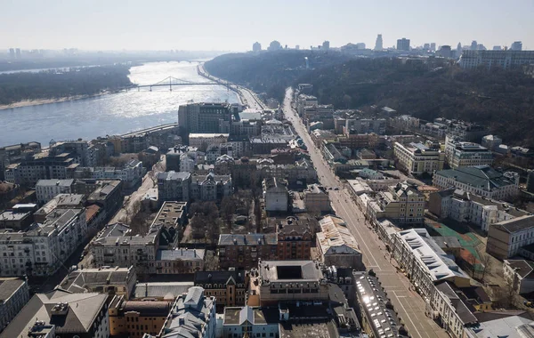 Kiev Aprile 2018 Foto Drone Aereo Del Distretto Arsenalna Nel — Foto Stock