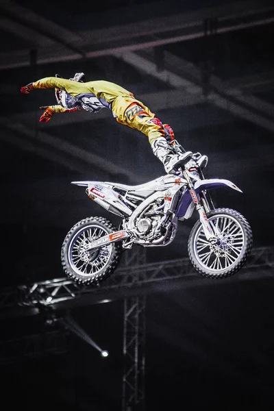 Moscow Março 2015 Extreme Sport Competition Show Proryv Freestyle Motocross — Fotografia de Stock