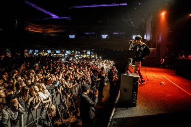 Moskova - 30 Mart, 2017: rapçi Lil dikizlemek konser gece kulübü.