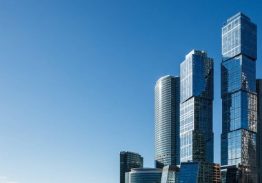 Moskova - 10 Ekim, 2016: Uluslararası iş ve finansal ticaret Rusya başkenti Moskova şehir merkezi