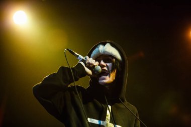 Moskova - 30 Mart, 2017: rapçi Lil dikizlemek konser gece kulübü.
