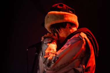 Moskova - 30 Mart, 2017: rapçi Lil dikizlemek konser gece kulübü.