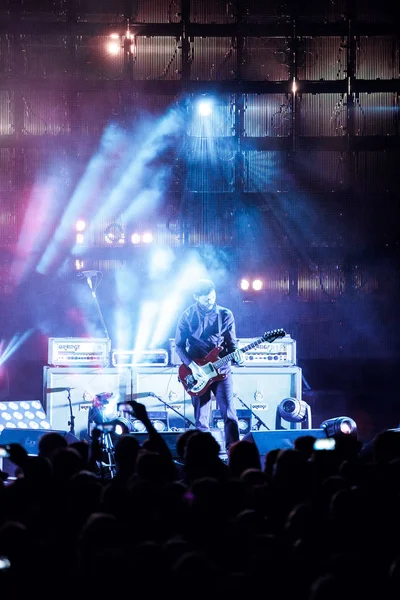 Moscow Fevereiro 2015 Concerto Cantor Popular Músico Eletrônico Delfin Palco — Fotografia de Stock