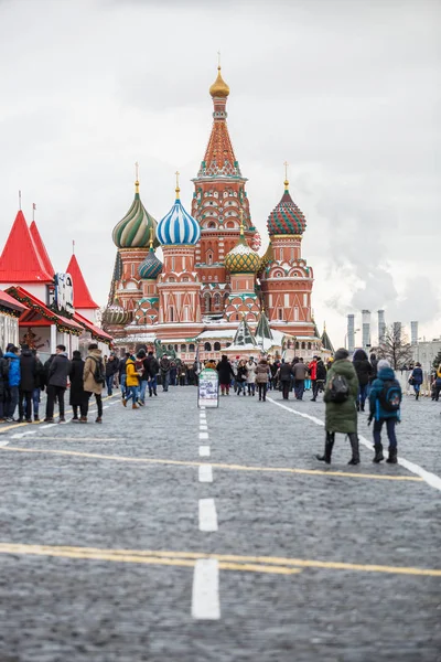 Moscú Rusia Enero 2017 Monumento Plaza Roja Iglesia San Basilio — Foto de Stock