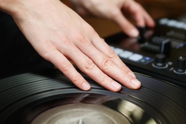 Party Scratch Record Met Hiphop Muziektrack Vinyl Record Draaitafels Records — Stockfoto