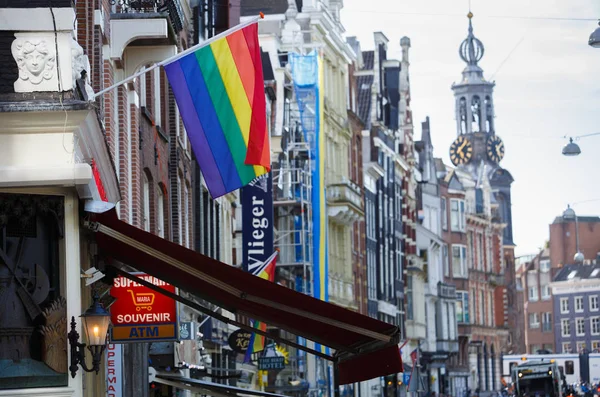 Amsterdam May 2018 Rainbow Lgbt Flag Gay Bar Netherlands Popular — стоковое фото