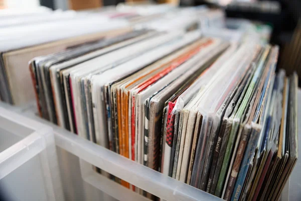 Moscú Marzo 2017 Muchos Discos Vinilo Vendiendo Powerhouse Por Community — Foto de Stock