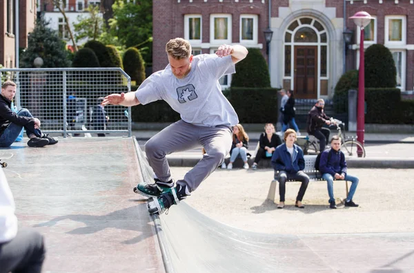 Concurso Patinaje Skate Park Aire Libre Eventos Deportivos Extremos — Foto de Stock