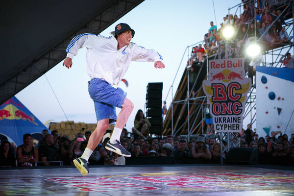 ODESSA,UKRAINE-23 AUGUST, 2017: Red Bull BC One Cypher break dance contest. Break dancing championship on youth hip hop culture summer festival