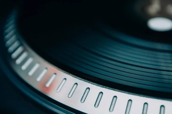 Plattenspieler Schallplattenspieler Aus Nächster Nähe Analoge Soundtechnologie Für Abspielen Digitaler — Stockfoto