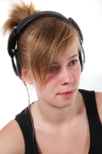 Shot Teenager Disc Jockey Girl — Stock Photo, Image