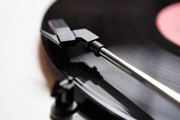 Vintage Turntable Vinyl Records Player Close Hifi Audio Equipment Hipster — стоковое фото