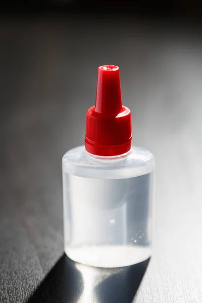 Cig Nachfüllflüssigkeit Flüssigkeit Für Cig Dampfgerät Transparente Kunststoffbehälter Mit Propyel — Stockfoto