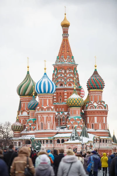 Moscú Rusia Enero 2017 Monumento Plaza Roja Iglesia San Basilio — Foto de Stock