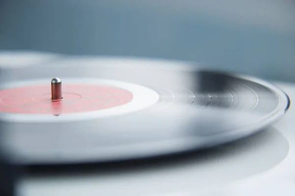 Odtwarzacz Płyt Winylowych Retro Gramofony Bliska Ostrości Analogowe Rekord Muzyką — Zdjęcie stockowe