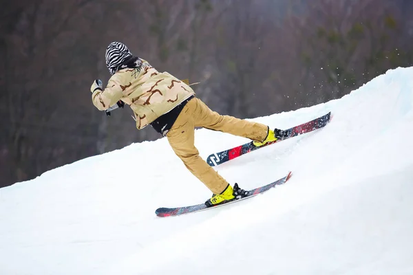 Kyiv Ukraine February 2018 Snowboard Park Goloseev Ski Park Opening — Stock Photo, Image