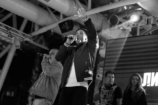 Moscú Febrero 2015 Concierto Música Hip Hop Discoteca Korston Cantante — Foto de Stock