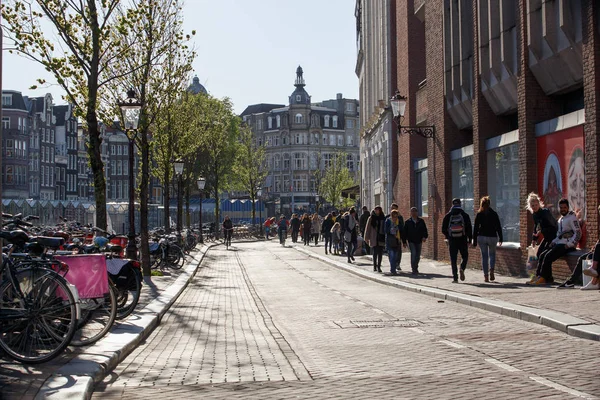 City Street Amsterdamie Holandia — Zdjęcie stockowe