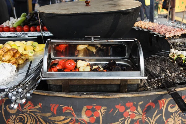 Moscow October 2016 Russian National Streetfood Festival Red Square Traditioanl — Stock Photo, Image