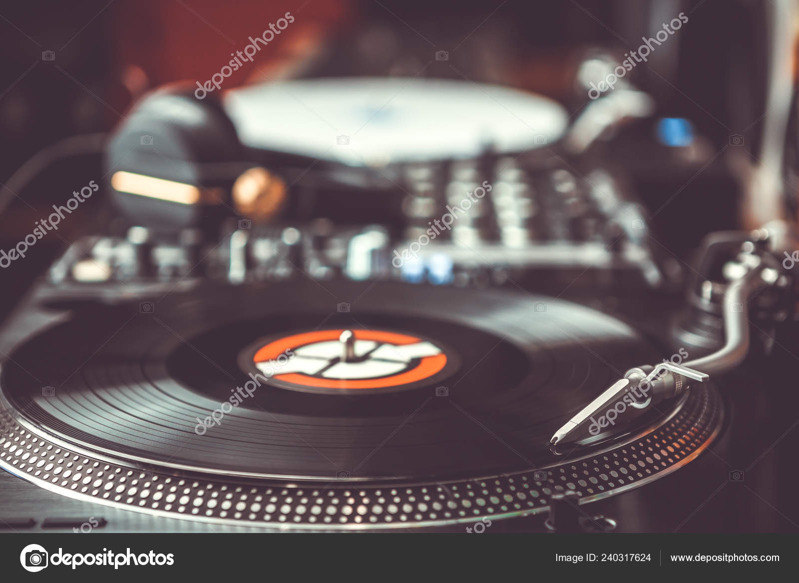 Turn Table Records Player Closeup Party Turntable Play Vinyl Disc Stock Photo Image By C Hurricanehank