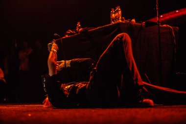 Moskova - 30 Mart, 2017: rapçi Lil dikizlemek konser gece kulübü.