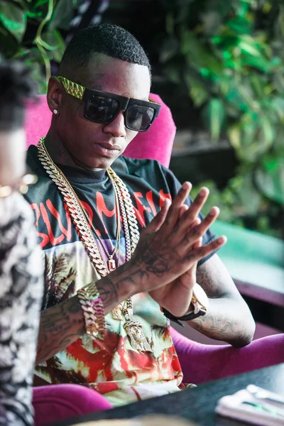 Moscow Março 2015 Popular American Rap Singer Soulja Boy Interview — Fotografia de Stock