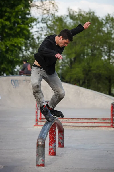 Moscow Maio 2016 Competição Patins Agressiva Piquenique Ocorreu Parque Patins — Fotografia de Stock