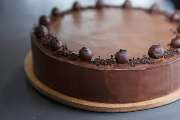 Étterem Finom Csokoládé Torta — Stock Fotó